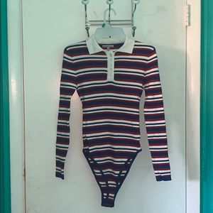 Striped body suit